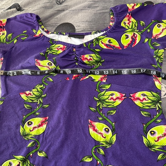 PINUP GIRL CLOTHING PUG KAYLA 3/4 SLEEVE VENUS FLYTRAP TOP SZ XL - Picture 4 of 9
